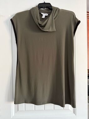 Joseph Ribkoff Olive Cowl Neck Sleeveless Top XL career capsule wardrobe